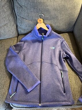 The North Face Heather Purple Fleece with Aqua Logo